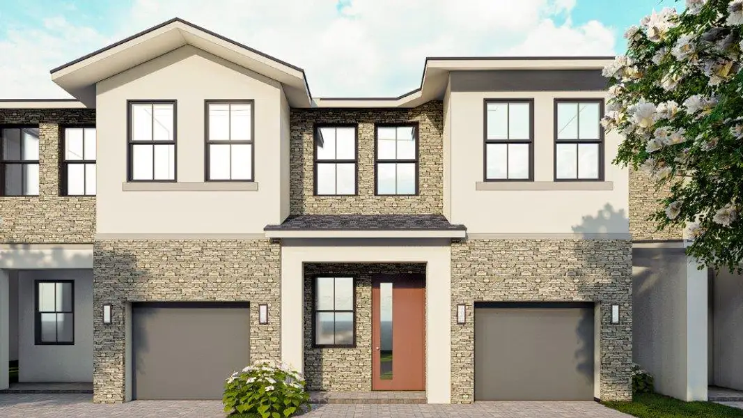 Front exterior of a new home in Vineyards, Davie, FL, highlighting curb appeal (Image 1). Front exterior of a new home in Vineyards, Davie, FL, highlighting curb appeal (Image 1).