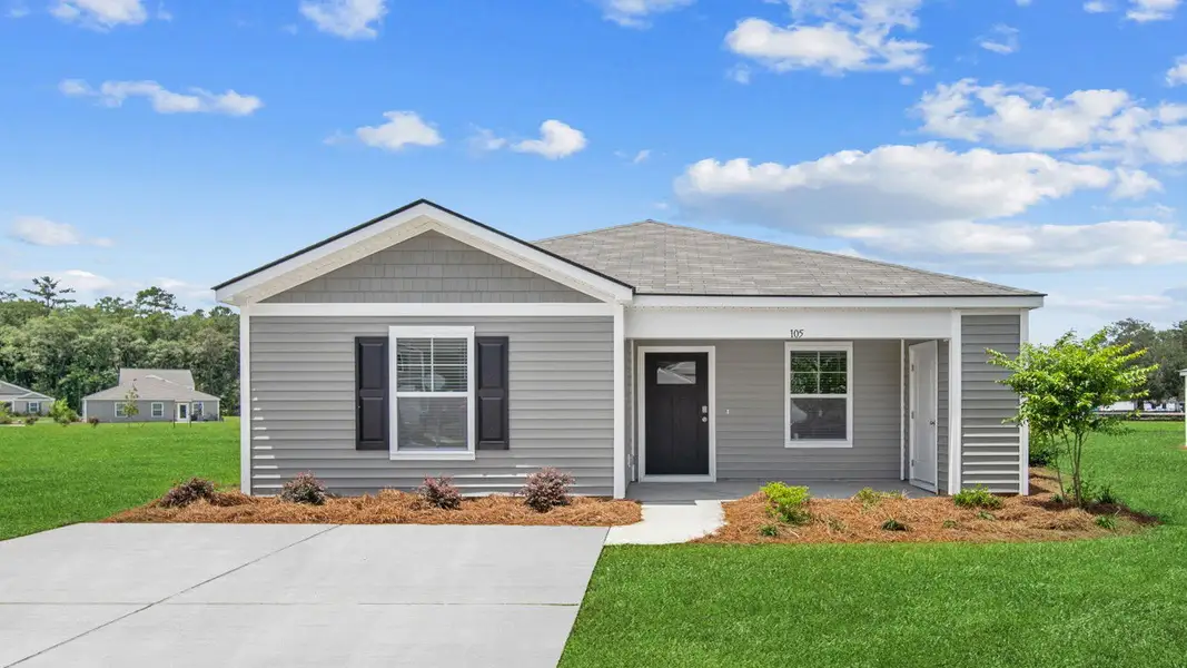 Front exterior of a new home in Rice Hope, Port Wentworth, GA, highlighting curb appeal (Image 1). Front exterior of a new home in Rice Hope, Port Wentworth, GA, highlighting curb appeal (Image 1).