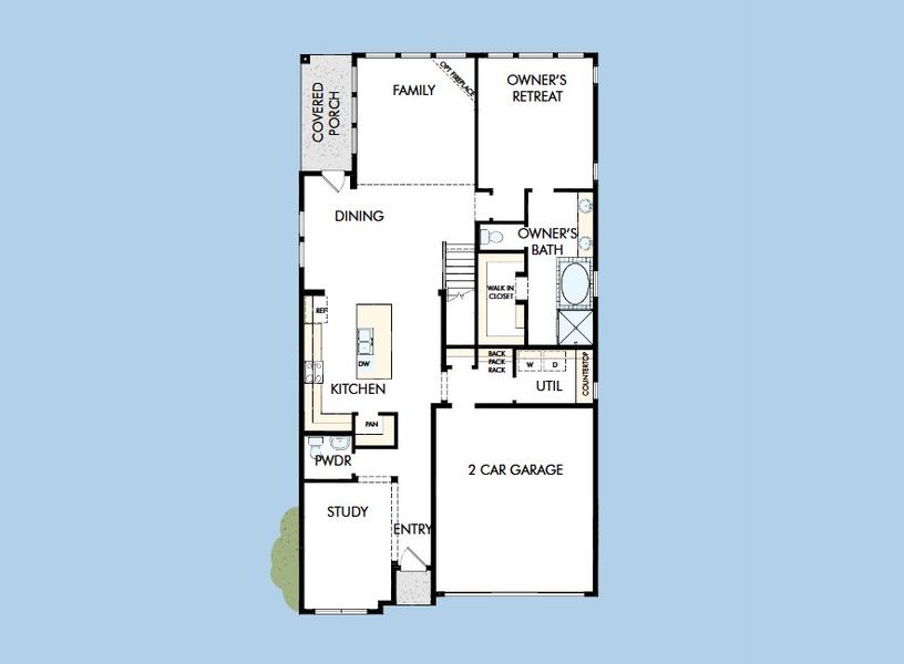2D floor plan layout for the The Henderson by David Weekley Homes in Elyson 45', Katy, TX (Image 3).