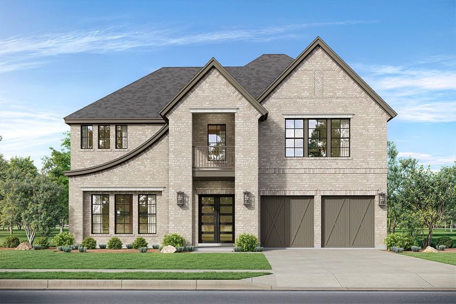 Representative exterior photo of a completed home built from the Pacifica by Landon Homes in Fields - Brookside North, Frisco, TX (Image 6).