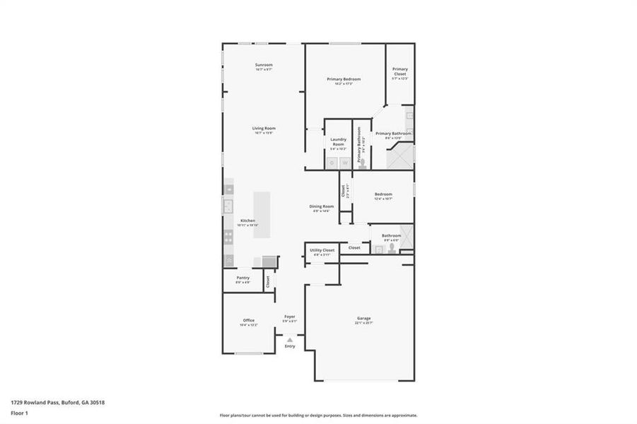 2D floor plan layout of this home in Lakecrest, Buford, GA (Image 4).