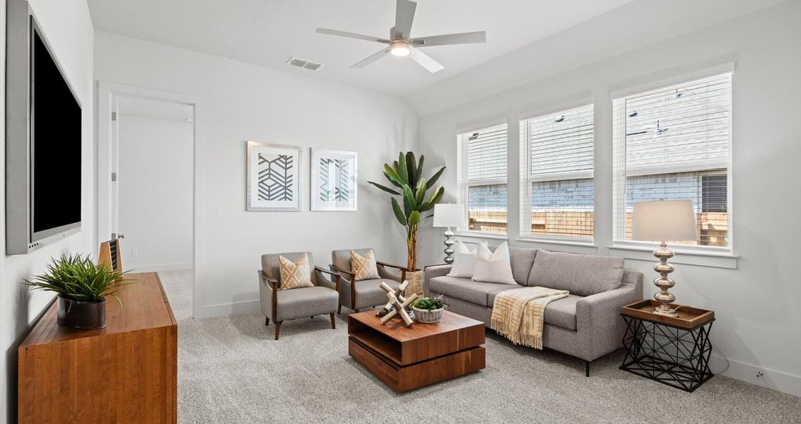 Representative furnished interior of a home built from the Wyatt by Chesmar Homes in Sunfield, Buda (Image 8).