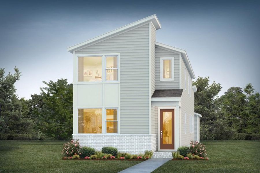 Representative exterior photo of a completed home built from the Evergreen A by Homes by Dickerson in Chatham Park, Pittsboro, NC (Image 1). Representative exterior photo of a completed home built from the Evergreen A by Homes by Dickerson in Chatham Park, Pittsboro, NC (Image 1).