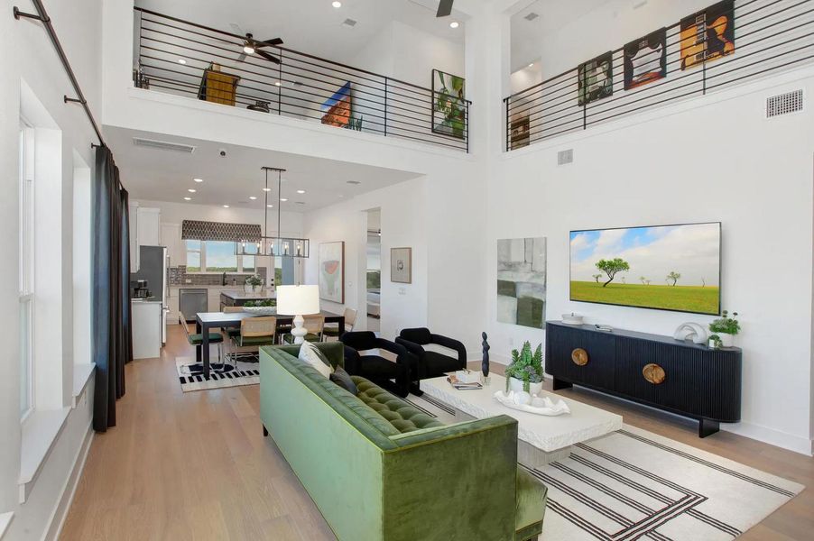 Furnished interior view inside a new home in Rough Hollow The District, Lakeway (Image 7).