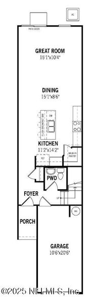 2D floor plan layout of this home in Egret Creek, Jacksonville, FL (Image 4).
