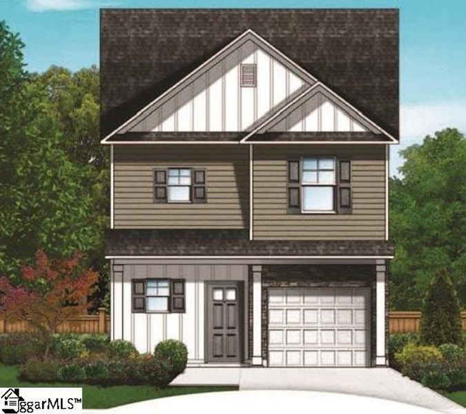 Exterior rendering of this home design in Hazelwood, Boiling Springs, SC (Image 1).