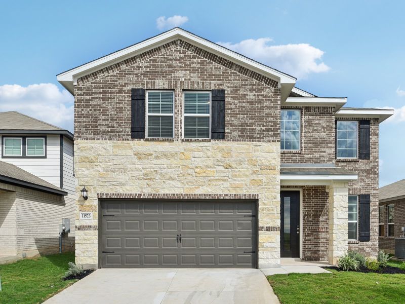 Front exterior of the Medina floorplan at a Meritage Homes community.