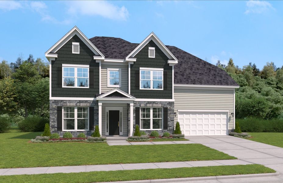 Representative exterior photo of a completed home built from the The Seneca by Stanley Martin Homes in Glenhurst, Matthews, NC (Image 25).