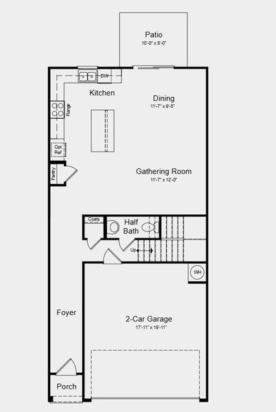 2D floor plan layout for the Willow by Taylor Morrison in Forestville Station, Wake Forest, NC (Image 4).