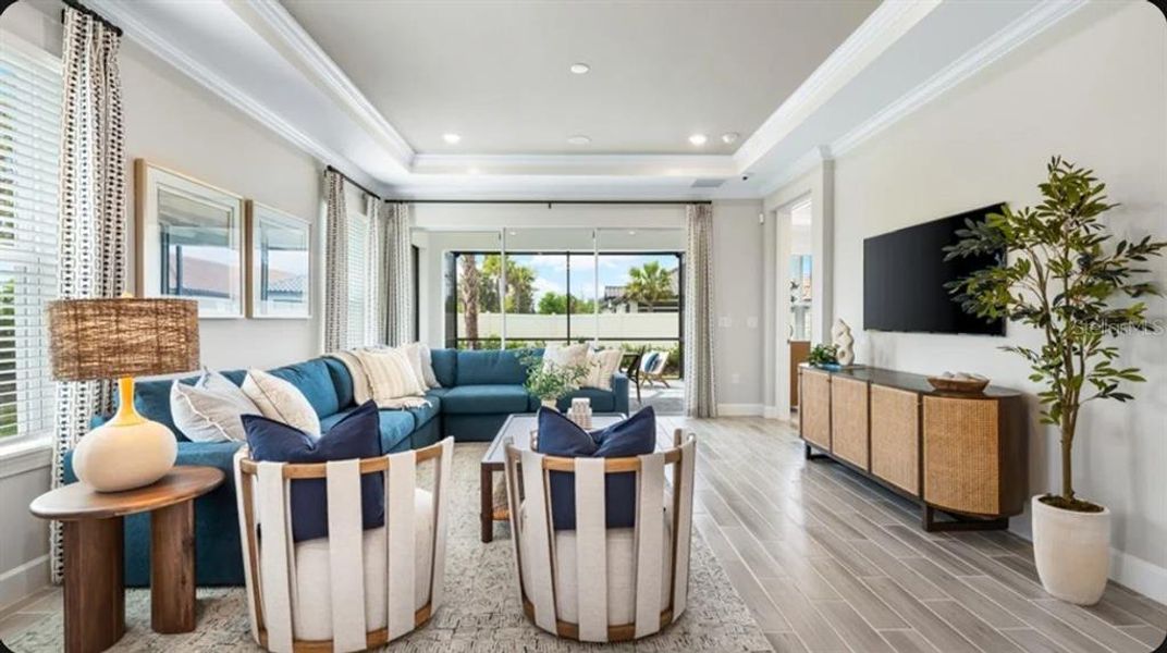 Furnished interior view inside a new home in Esplanade at Wiregrass Ranch, Wesley Chapel (Image 12).