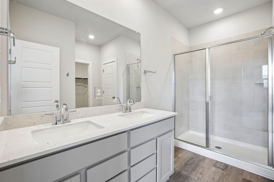 Furnished interior view inside a new home in Stallion Run, Buda (Image 9).