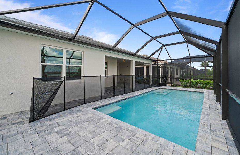 Exterior details and patio area of a home in Del Webb Oak Creek, North Fort Myers (Image 26).