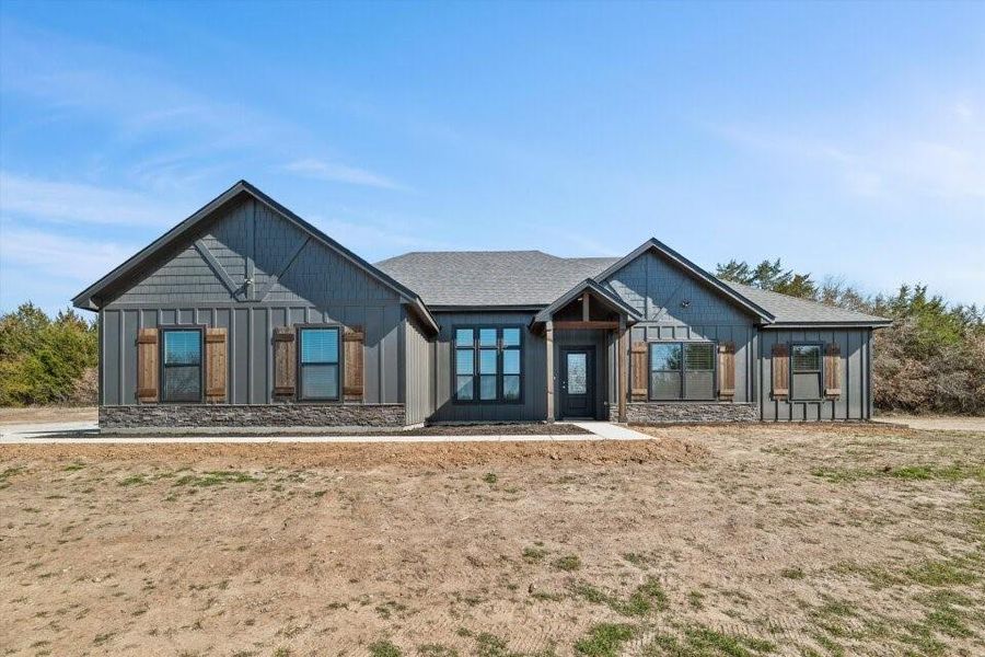 Front exterior of a new home in , Forestburg, TX, highlighting curb appeal (Image 2). Front exterior of a new home in , Forestburg, TX, highlighting curb appeal (Image 2).