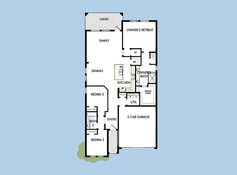2D floor plan layout for the The Arden by David Weekley Homes in Eastlyn, Bradenton, FL (Image 5).