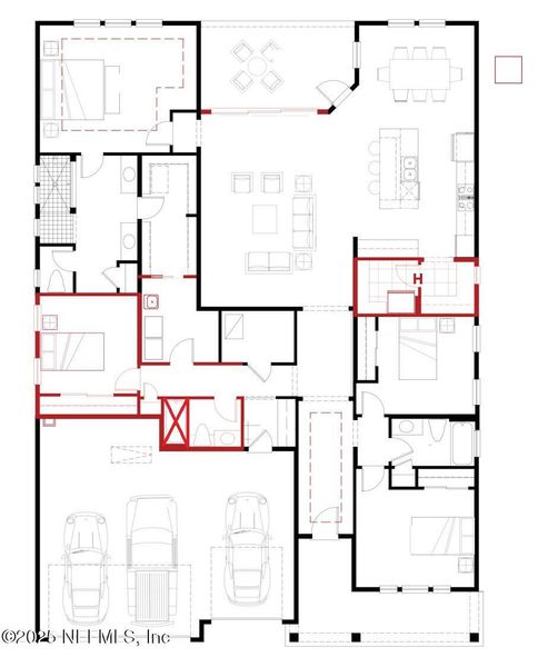 2D floor plan layout of this home in Madeira, St. Augustine, FL (Image 2).