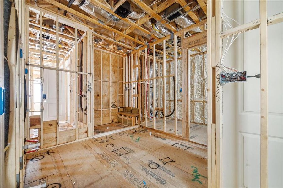 The framework and spray foam insulation have been successfully completed, laying a solid foundation for the next stages of the project. These essential steps ensure structural integrity and energy efficiency, setting the stage for further progress in the construction process.