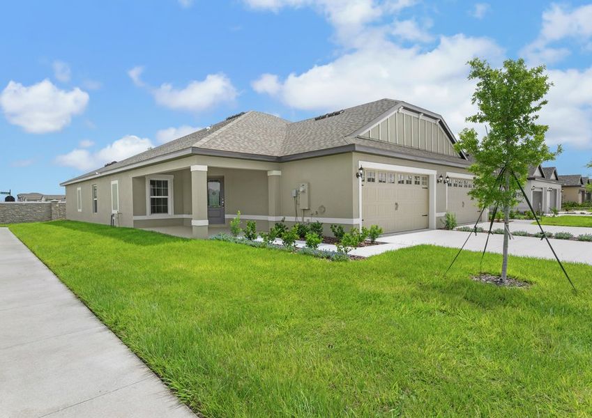 Exterior photo of the Egret with a large covered front porch