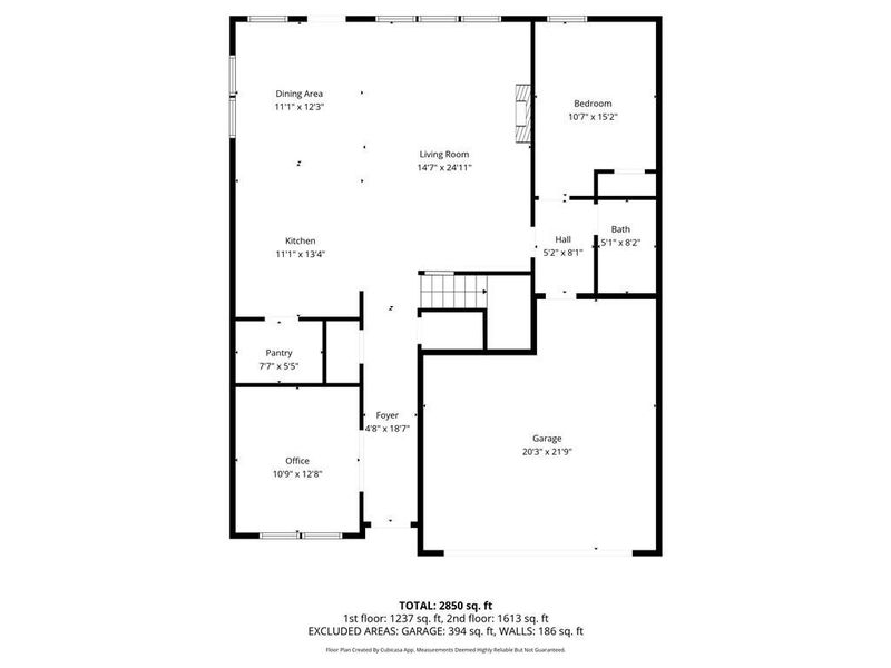 2D floor plan layout of this home in Vistas at Towne Mill, Canton, GA (Image 5).