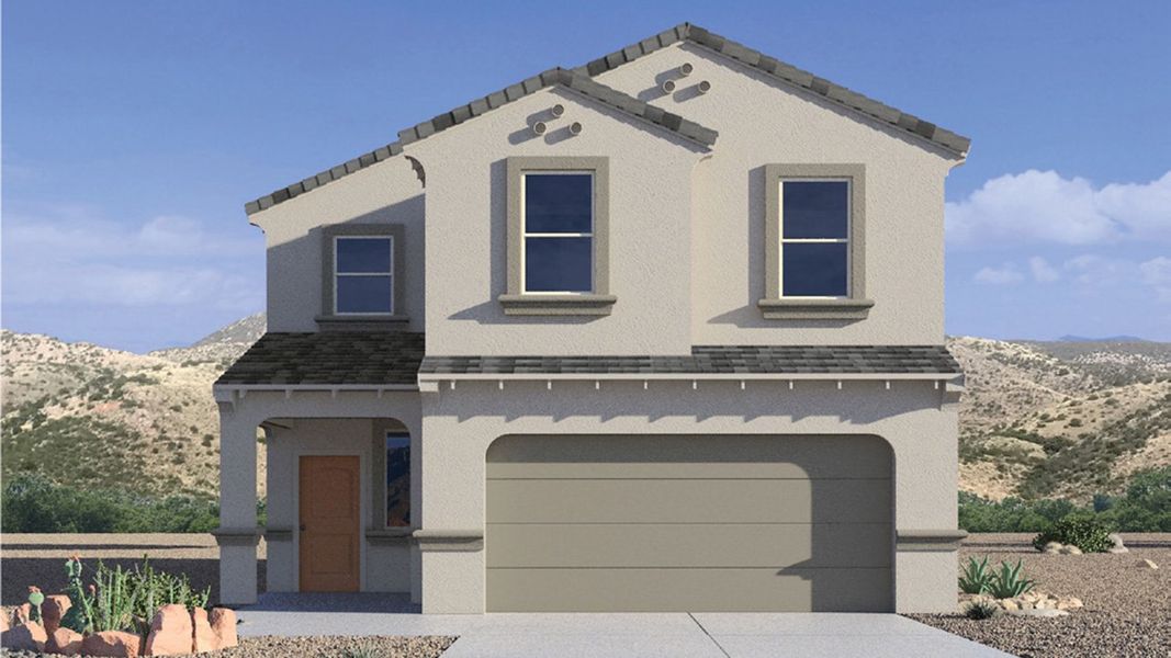 Representative exterior photo of a completed home built from the Kate by D.R. Horton in Coronet at Gladden Farms, Marana, AZ (Image 2).