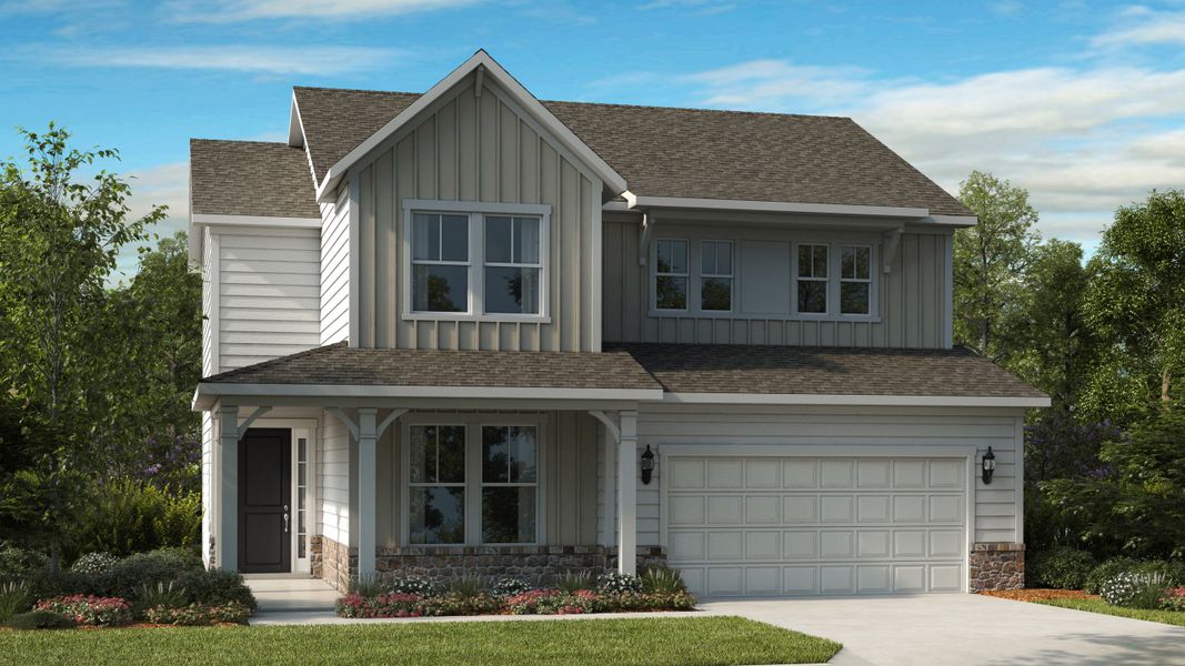 Representative exterior photo of a completed home built from the Adalyn by Taylor Morrison in Stafford at Langtree, Mooresville, NC (Image 19).
