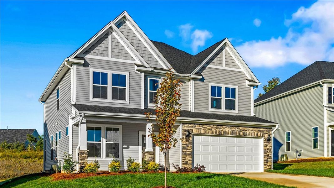 Front exterior of a new home in Rogers Spring, Graham, NC, highlighting curb appeal (Image 22).