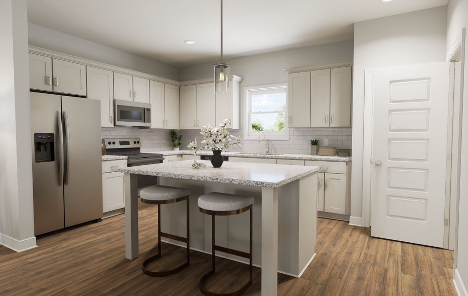 Designer Kitchen With Granite Countertops in The Harrington