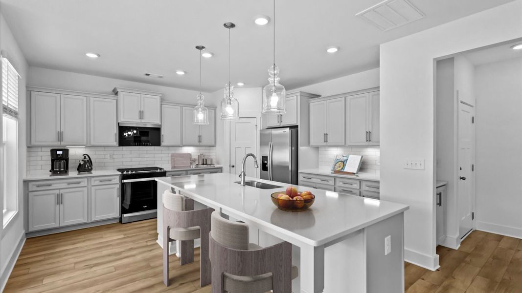 2 story single family home, all white, kitchen 2 story single family home, all white, kitchen