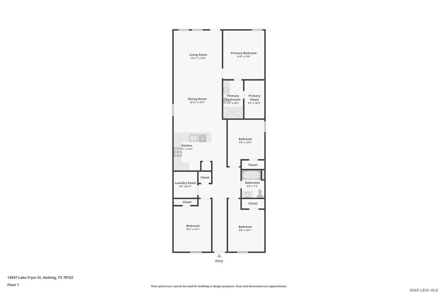 2D floor plan layout of this home in Spring Grove, St. Hedwig, TX (Image 3).