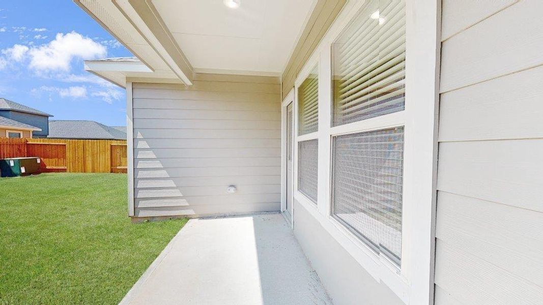 Exterior details and patio area of a home in Cypress Green, Hockley (Image 4).