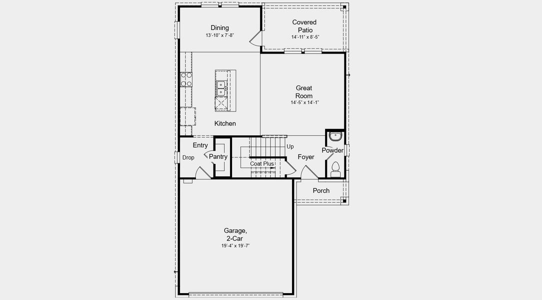 2D floor plan layout for the Kestrel by Taylor Morrison in Village Grove, Dripping Springs, TX (Image 5).