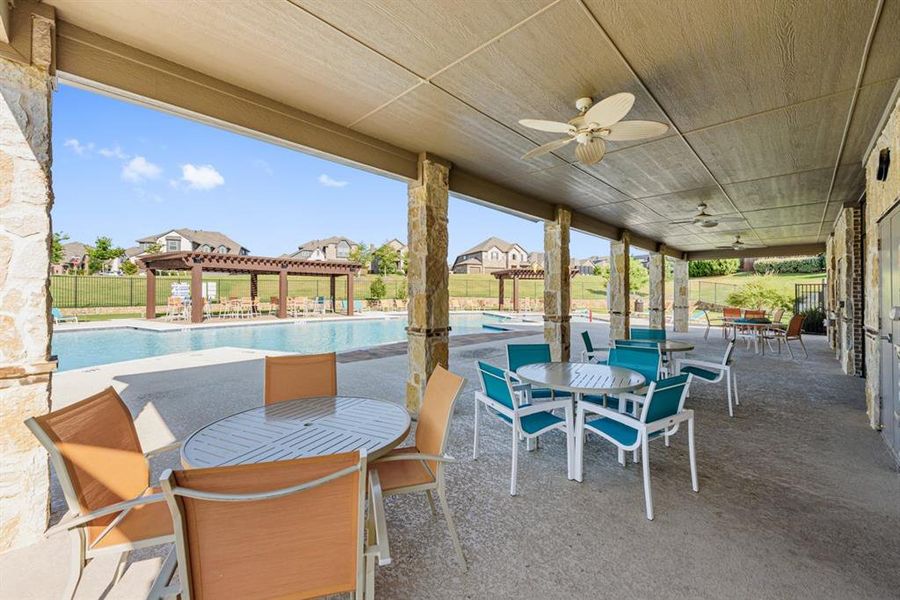Exterior details and patio area of a home in Timberbrook, Justin (Image 2).