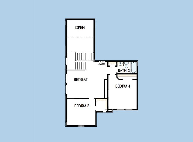 2D floor plan layout for the The Beckton by David Weekley Homes in Escondido - Overlook Collection, Magnolia, TX (Image 5).