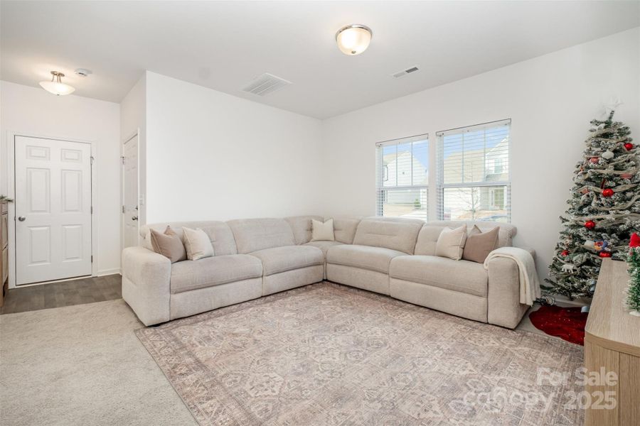 Open, light filled living room
