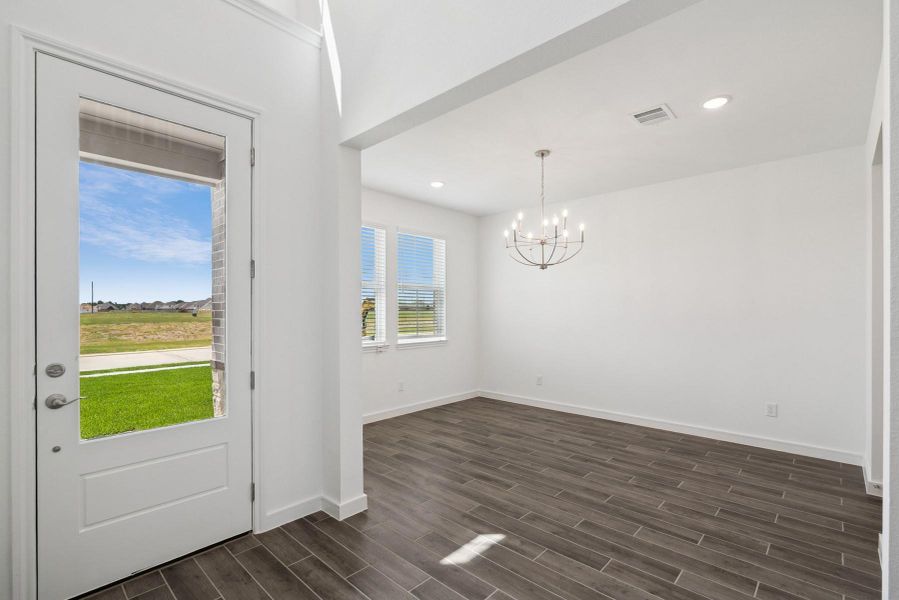 Elegant dining area just off the foyer Elegant dining area just off the foyer