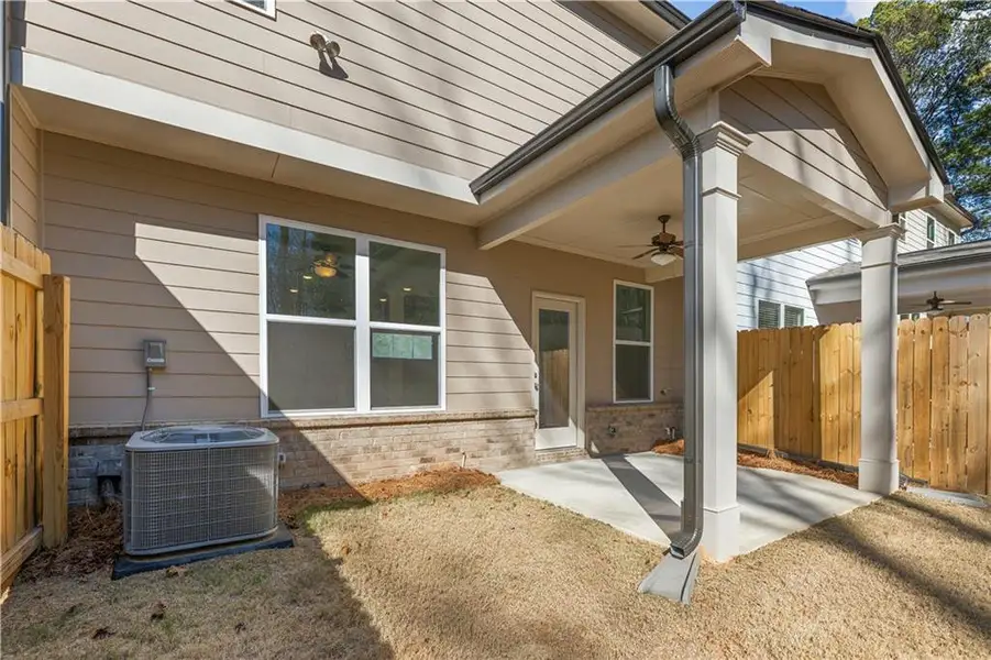 Exterior details and patio area of a home in Mulberry Summit, Flowery Branch (Image 18). Exterior details and patio area of a home in Mulberry Summit, Flowery Branch (Image 18).