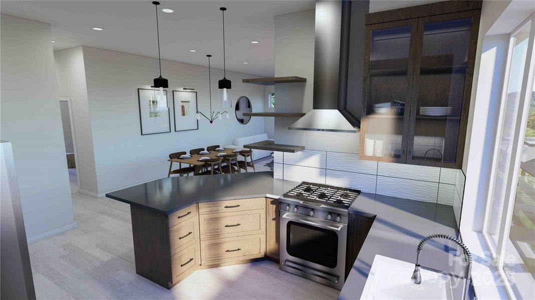 Main level kitchen rendering
