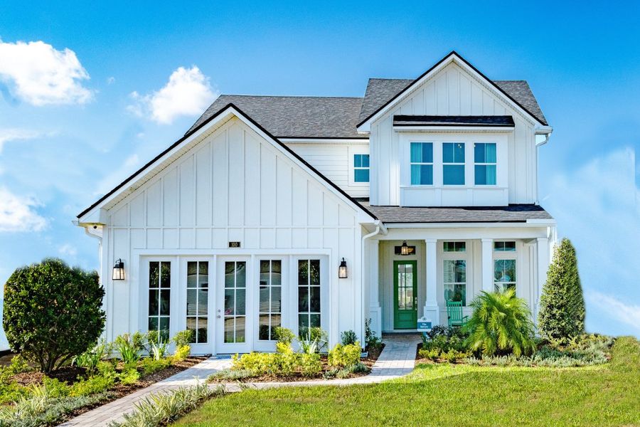 Representative exterior photo of a completed home built from the Sawyer by Riverside Homes in Hidden Creek at SilverLeaf Phase 1, St. Augustine, FL (Image 34). Representative exterior photo of a completed home built from the Sawyer by Riverside Homes in Hidden Creek at SilverLeaf Phase 1, St. Augustine, FL (Image 34).