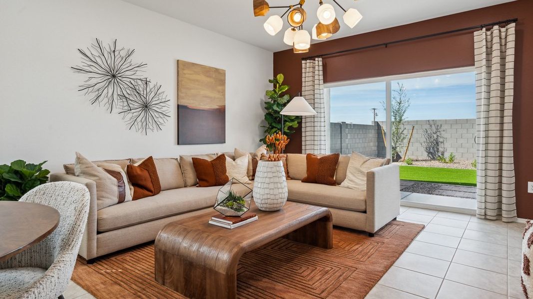 Furnished interior view inside a new home in Elena Trails, Maricopa (Image 11). Furnished interior view inside a new home in Elena Trails, Maricopa (Image 11).