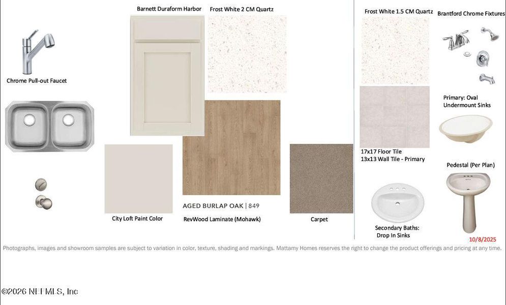 Sample of building materials used in homes in Sandridge Hills, Green Cove Springs (Image 3).