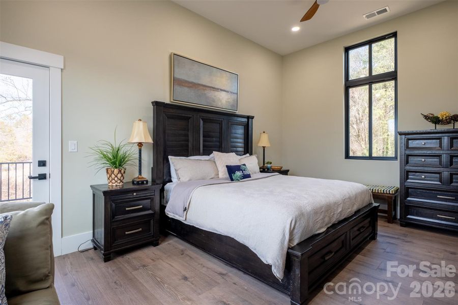 Spacious bedroom with entry to your secret outdoor space.