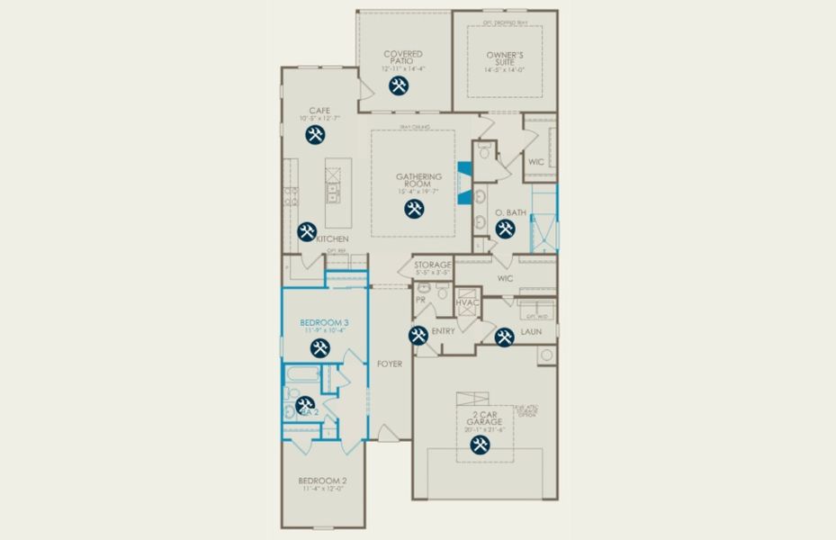 2D floor plan layout of this home in Grand Arbor, Blythewood, SC (Image 5).