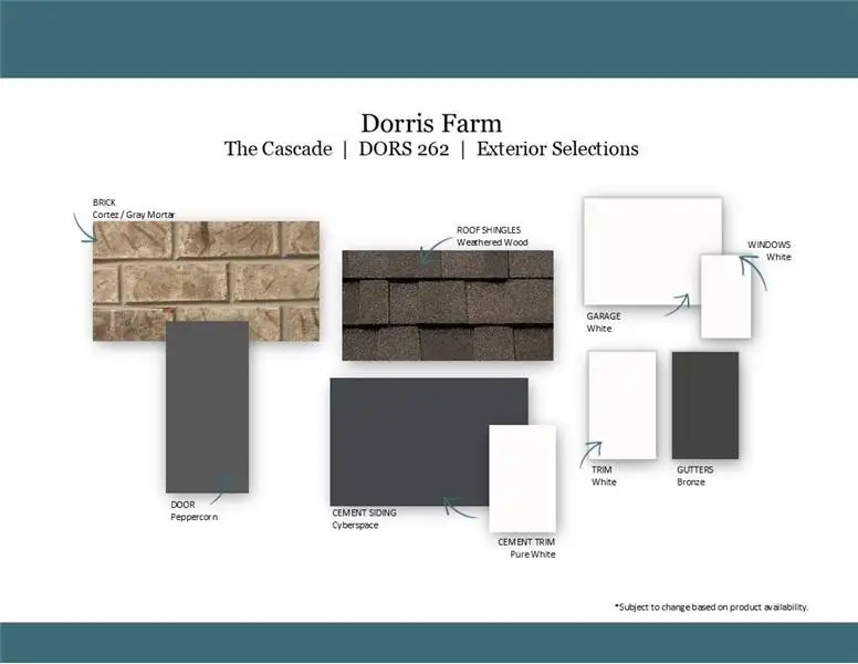 Sample of building materials used in homes in Dorris Farm at Willow Springs, White House (Image 43). Sample of building materials used in homes in Dorris Farm at Willow Springs, White House (Image 43).