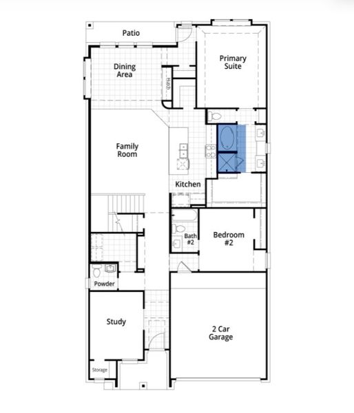 2D floor plan layout for the Lotus Plan by Highland Homes in Prominence, San Antonio, TX (Image 18).