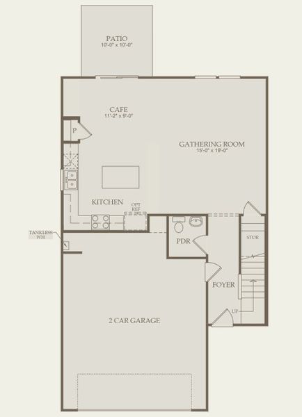 2D floor plan layout for the Oriole by Centex in Carpenter Falls, Durham, NC (Image 4).