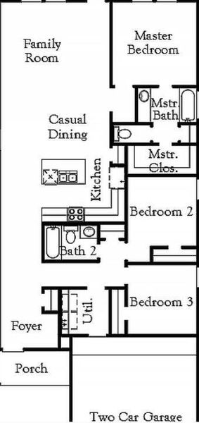 2D floor plan layout of this home in Westridge Cove, Conroe, TX (Image 4).