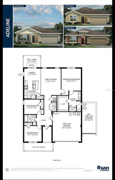2D floor plan layout of this home in , Zephyrhills, FL (Image 4).