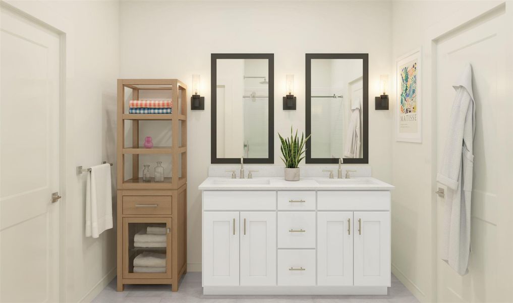 Relaxing primary bath (*Artist rendering used for illustration purposes only.)