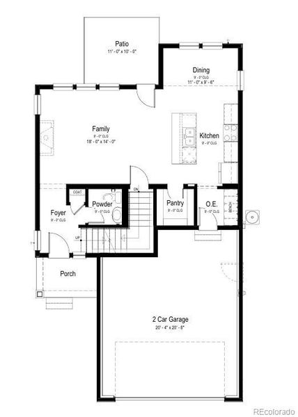 2D floor plan layout of this home in Buffalo Highlands – Commerce City, Commerce City, CO (Image 6).