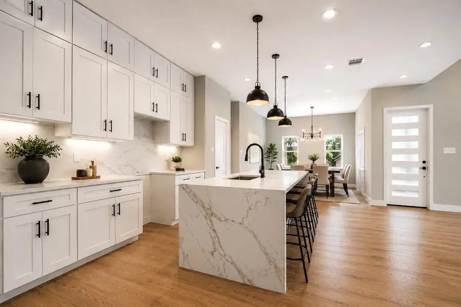 Kitchen Living area virtually staged