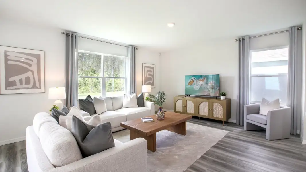 Representative furnished interior of a home built from the Elston II Modern by D.R. Horton in Pasadena Ridge, Dade City (Image 6). Representative furnished interior of a home built from the Elston II Modern by D.R. Horton in Pasadena Ridge, Dade City (Image 6).